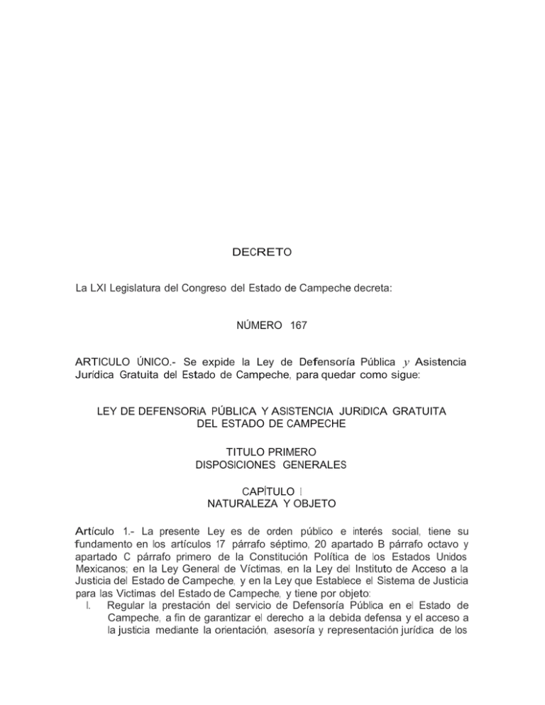 DECRETO La LXI Legislatura Del Congreso Del Estado De