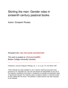 Skirting the men: Gender roles in sixteenth century pastoral books
