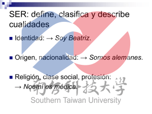 SER: define, clasifica y describe cualidades