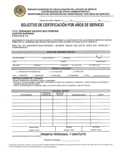 solicitud de certificación por años de servicio