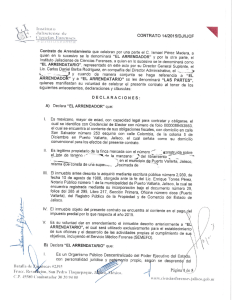 Contrato de Arrendamiento que celebran por una parte el C. ismael