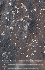 Misterioso depósito de tono claro en el Cráter Vinogradov