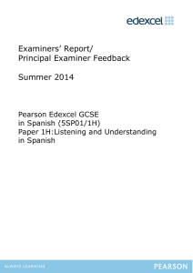 Examiners` Report/ Principal Examiner - Edexcel