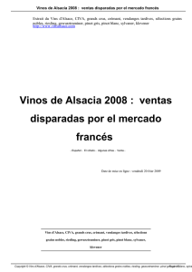 Vinos de Alsacia 2008 : ventas disparadas por el mercado francés