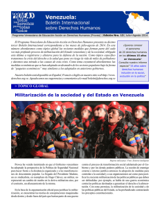 Militarización de la sociedad y del Estado en Venezuela
