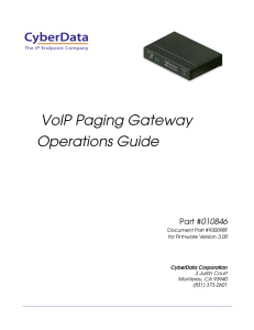 VoIP Paging Gateway Operations Guide
