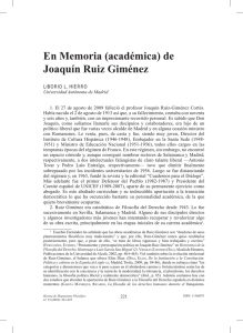 En Memoria (académica) de Joaquín Ruiz Giménez