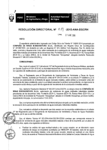RESOLUCIÓN DIRECTORAL N° 0 /9 -2015-ANA