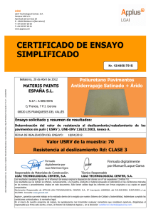 Certificado de ensayo simplificado