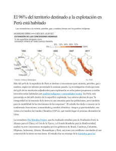 El 96% del territorio destinado a la explotación en Perú está habitado
