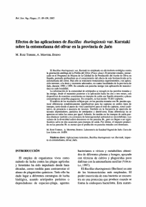 Efectos de las aplicaciones de Bacillus thuringiensis var. Kurstaki