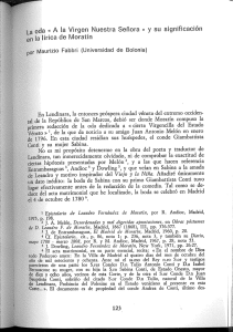 oda « A la Virgen Nuestra Señora » y su signiﬁcación n ¡a lírica de