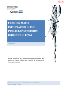 Framing Mafia Infiltration in the Public Construction Industry in Italy
