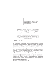 Los contratos de servicios deportivos. Su variedad y regulaci&oacute;n I