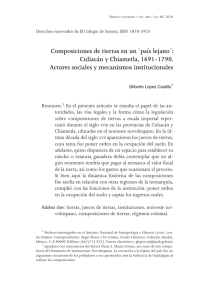 Composiciones de tierras en un `país lejano´: Culiacán y Chiametla