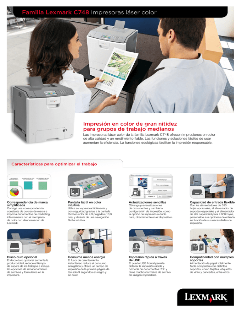 Familia Lexmark C748 Impresoras láser color