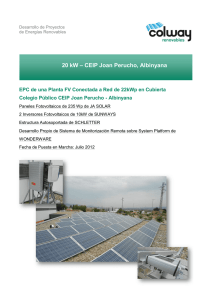 20 kW – CEIP Joan Perucho, Albinyana