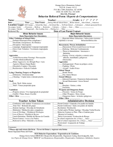 Behavior Referral Form / Reporte de Comportamiento Teacher