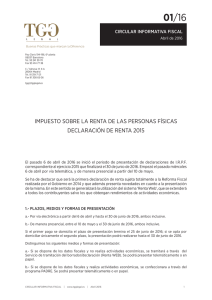 Circular Fiscal 01/2016 Impuesto sobre la Renta de las