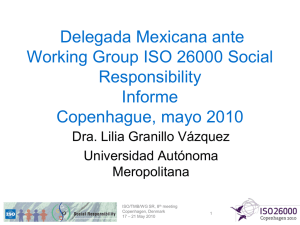 Informe público ante IMNC como delegada mexicana