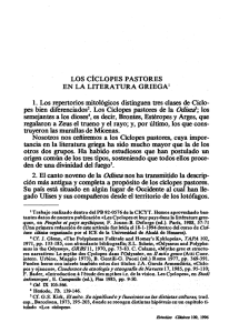 LOS C~CLOPES PASTORES EN LA LITERATURA