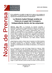 La Notaria Isabel Estapé analiza en Valencia el papel del