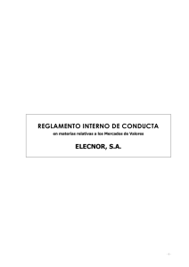 REGLAMENTO INTERNO DE CONDUCTA ELECNOR, S.A.