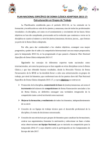 Plan Nacional Estrategico de Doma Clásica Adaptada 2015-17