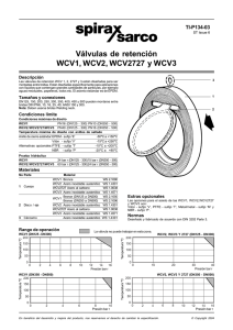 Válvulas de retención WCV1, WCV2, WCV2727 y