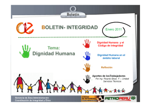 BOLETIN- INTEGRIDAD Dignidad Humana