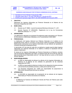Ingresos Adicionales por Potencia Generada en el Sistema