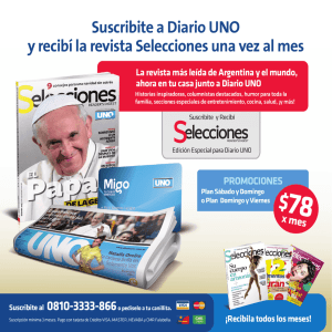 Suscribite a Diario UNO y recibí la revista Selecciones una