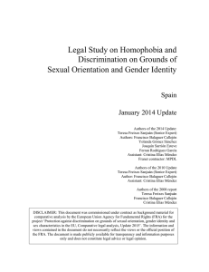 Legal Study on Homophobia and Discrimination on Grounds of