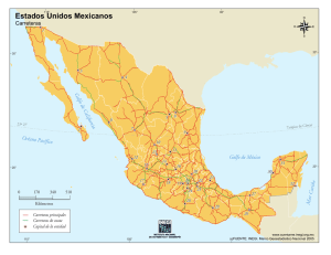 Mapa de Estados Unidos Mexicanos. Carreteras