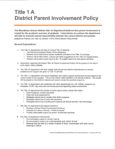 Page 1 trict ment Policy The Wenatchee School District Title 1A