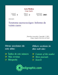 Teratoma sacrococcígeo: Informe de veinte casos