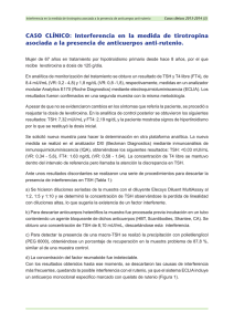 CASO CLÍNICO: Interferencia en la medida de tirotropina