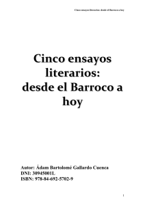 Cinco ensayos literarios, desde el Barroco a hoy