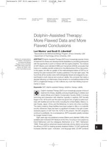 Dolphin-Assisted Therapy: More Flawed Data and More