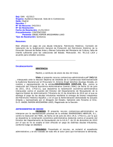 Roj: SAN 42/2013 Órgano: Audiencia Nacional