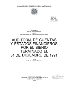31 de diciembre de 1991 y 1990 - Organization of American States