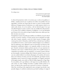 LA PREGUNTA POR LA TIERRA, POR LAS TIERRAS POBRES