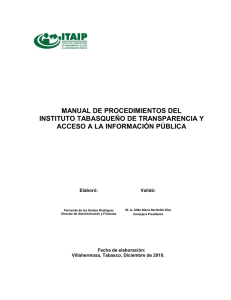 Manual de procedimientos del ITAIP, vigente desde Diciembre 2010