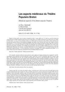 Les aspects médiévaux du théâtre populaire breton. IN: Europear