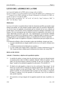 Leyes del Ajedrez - Federación Española de Ajedrez