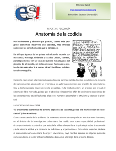 Anatomía de la codicia - Revista Educación y Sociedad