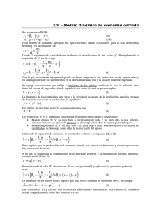 XIV – Modelo dinámico de economía cerrada