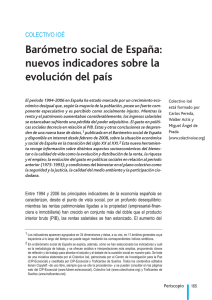 Barómetro social de España: nuevos indicadores sobre la evolución