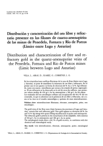 Distribución y caracterización del oro libre y refrac tario