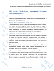 LEY 20.500: “Asociaciones y participación ciudadana en la gestión